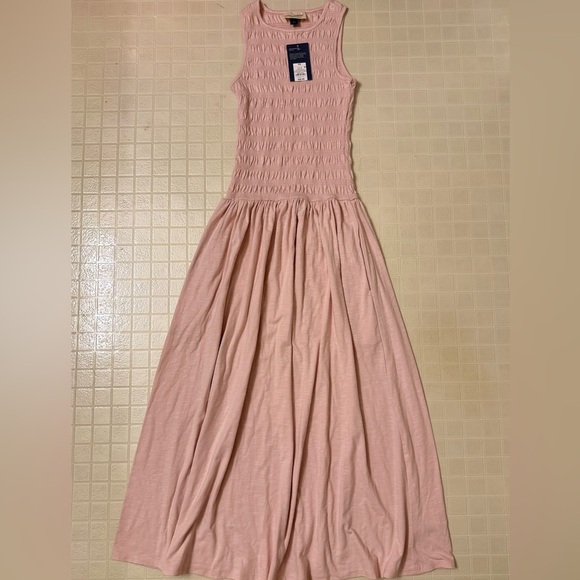 Universal Thread Smocked Knit Maxi A-Line Dress Pink Size XS - Picture 2 of 6